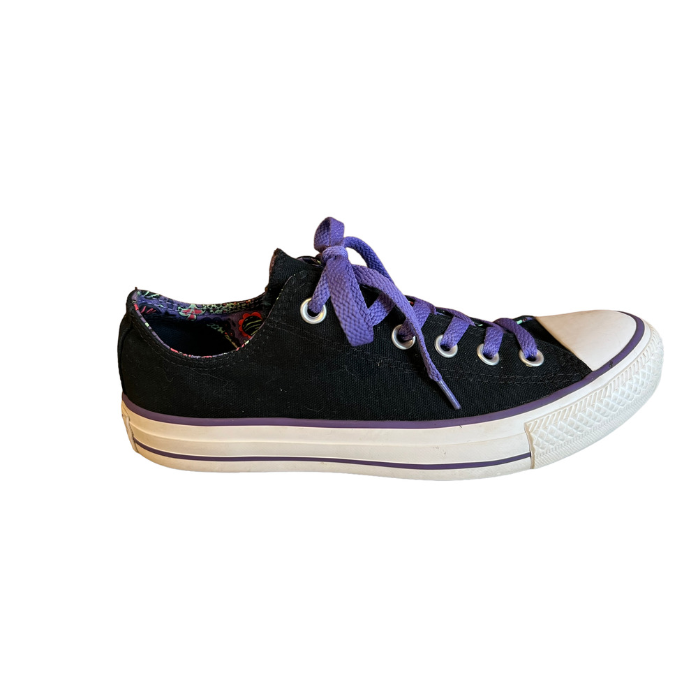 Converse All Star Low Top Sneakers Black Purple W8